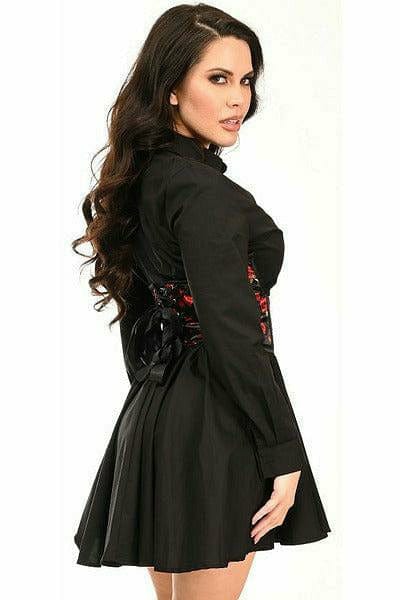 Sexy Red Roses Satin Open Cup Waist Cincher Musotica.com