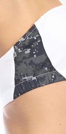 Sexy Seaman Criss Cross Athletic Navy Blue Sports Bra Top - White/Blue Musotica.com