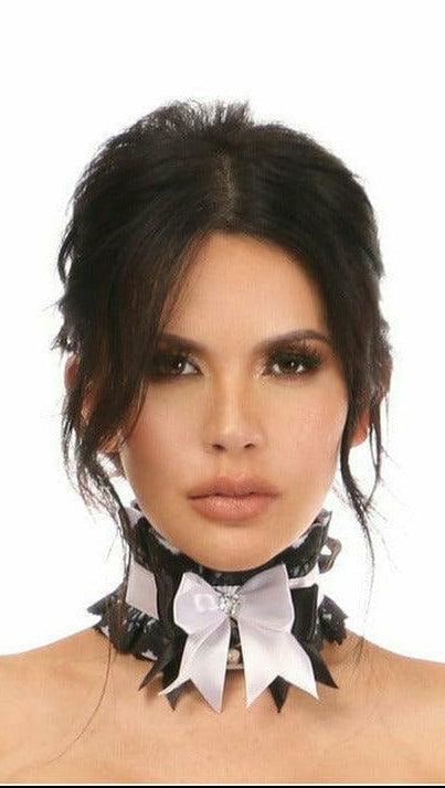 Sexy White with Black Lace Costume Choker