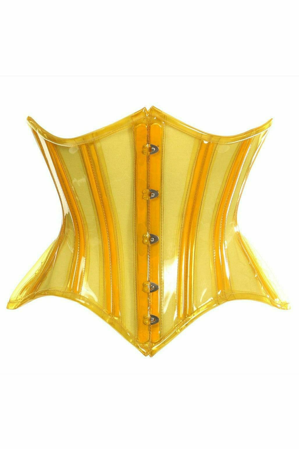 Sexy Yellow Clear Curvy Underbust Waist Cincher Corset Musotica.com