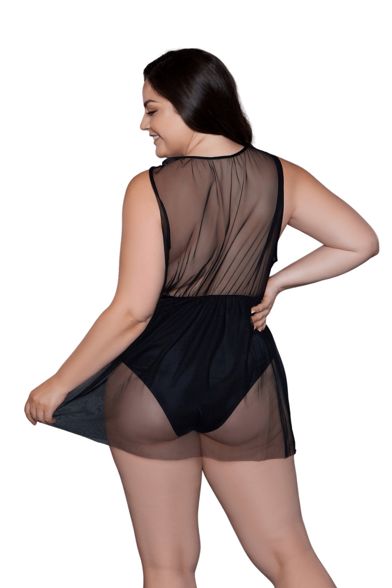Sheer Mesh Babydoll with Bodysuit Musotica.com
