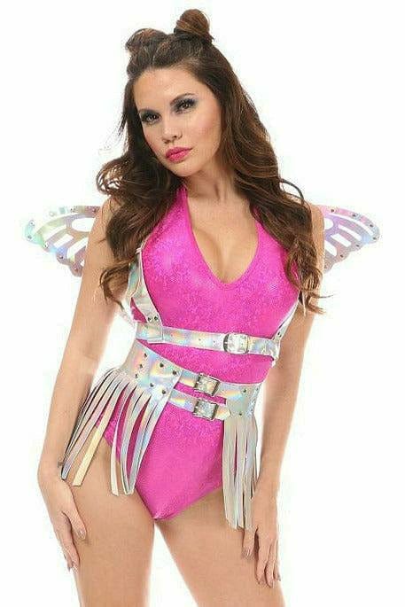 Silver Hologram Large Butterfly Wing Body Harness Musotica.com