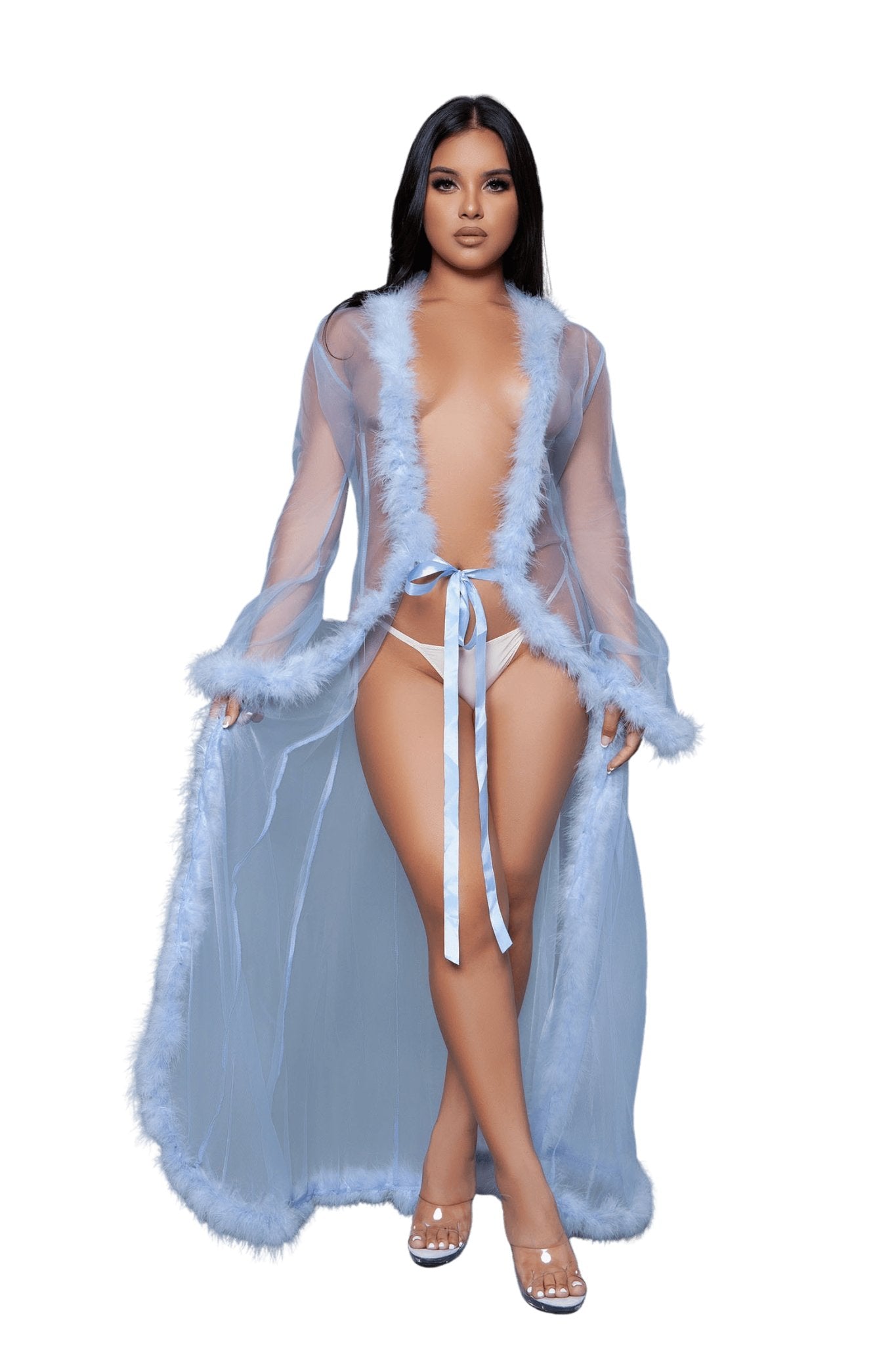 Vintage Look Marabou Long Robe Musotica.com