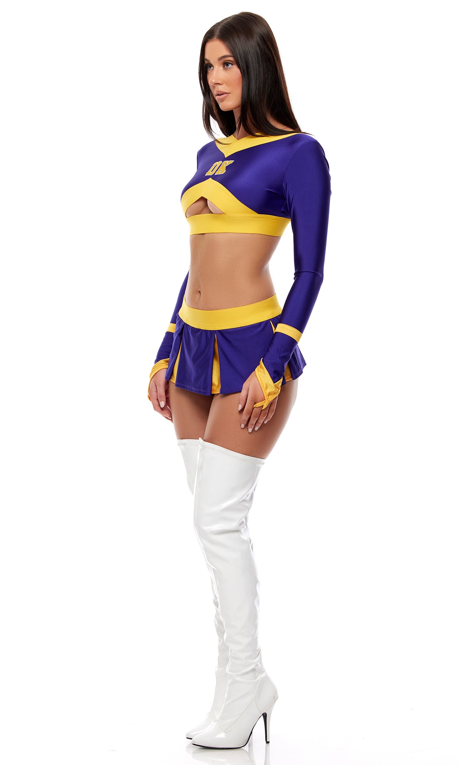 Devil's Kettle Purple Cheerleader Halloween Costume Set