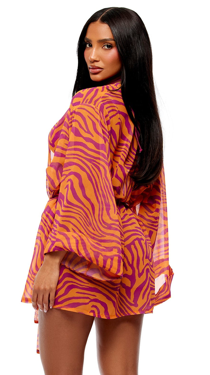 Wild Getaway 2pc. Coverup Kimono - Pink Combo