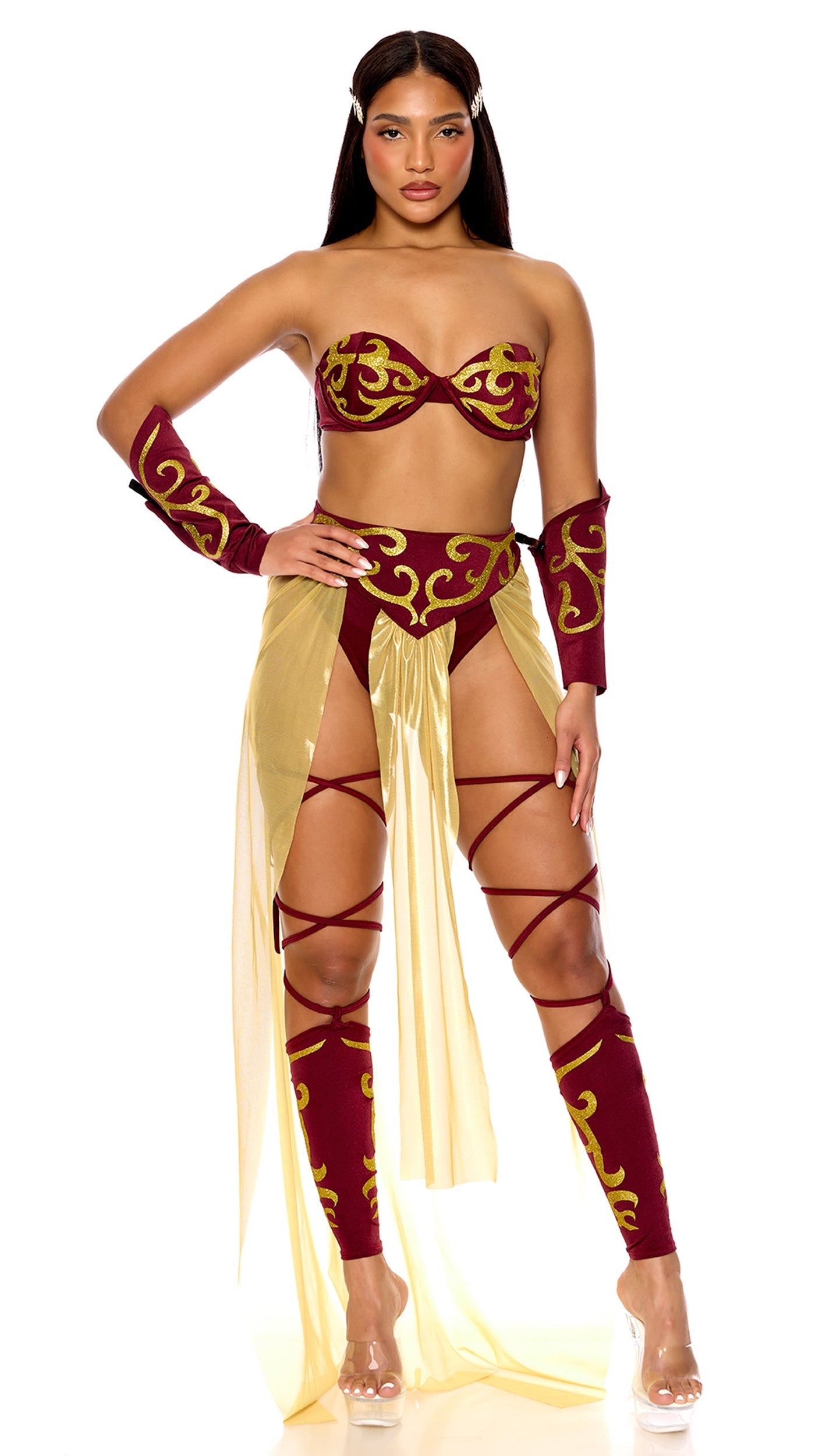 Multicolor 6-piece gladiator costume set