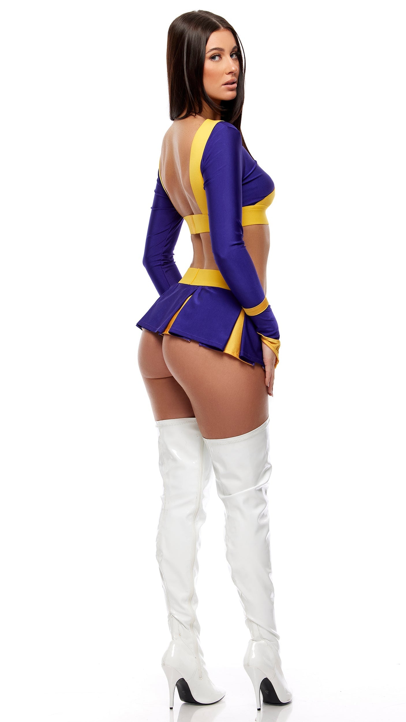 Devil's Kettle Purple Cheerleader Halloween Costume Set