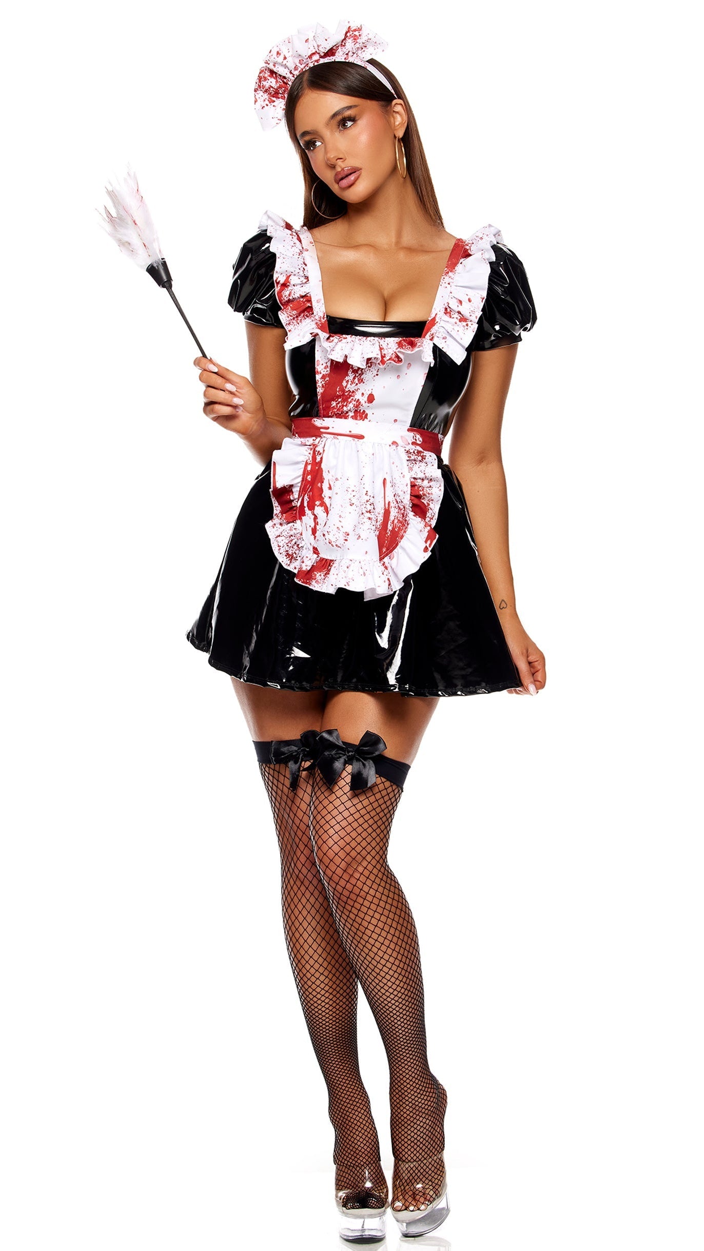 Killer Maid Halloween Costume with Blood Spatters