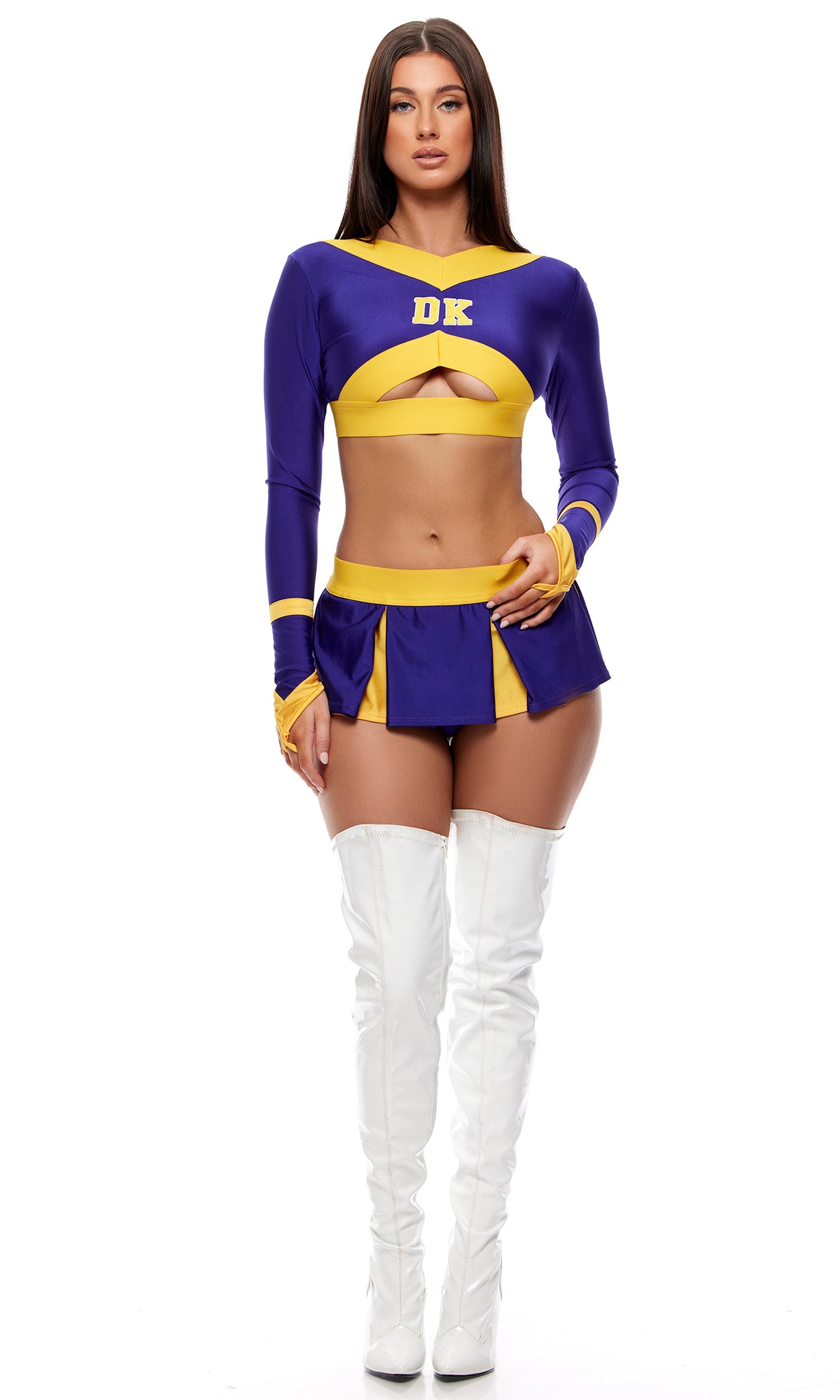 Devil's Kettle Purple Cheerleader Halloween Costume Set