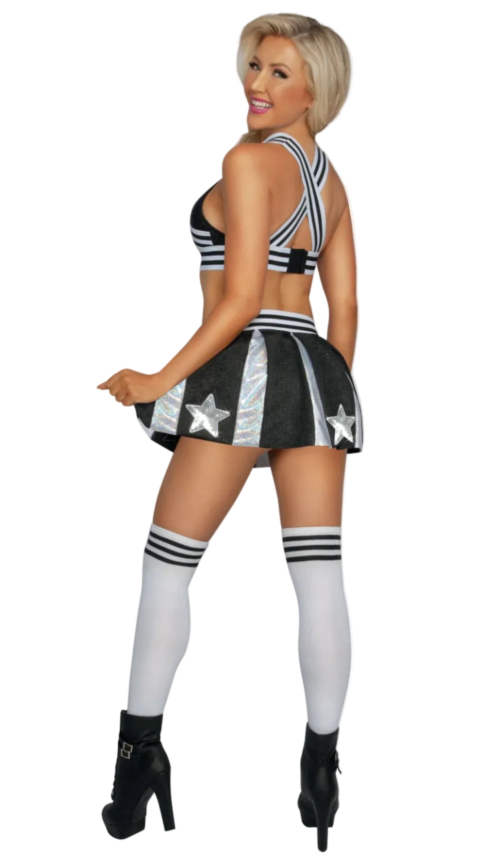 Black Silver Varsity Cheer Halloween Costume