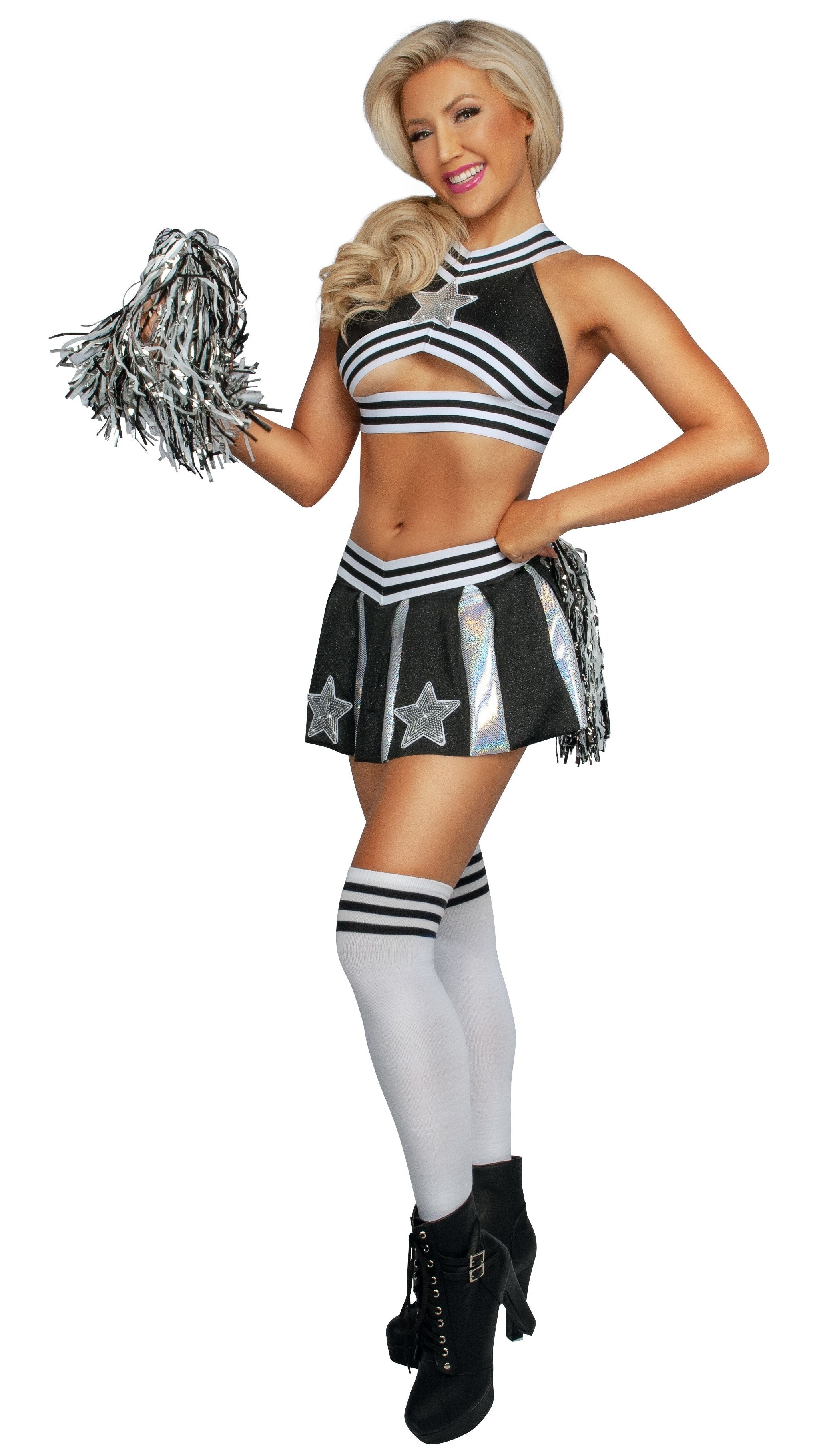 Black Silver Varsity Cheer Halloween Costume