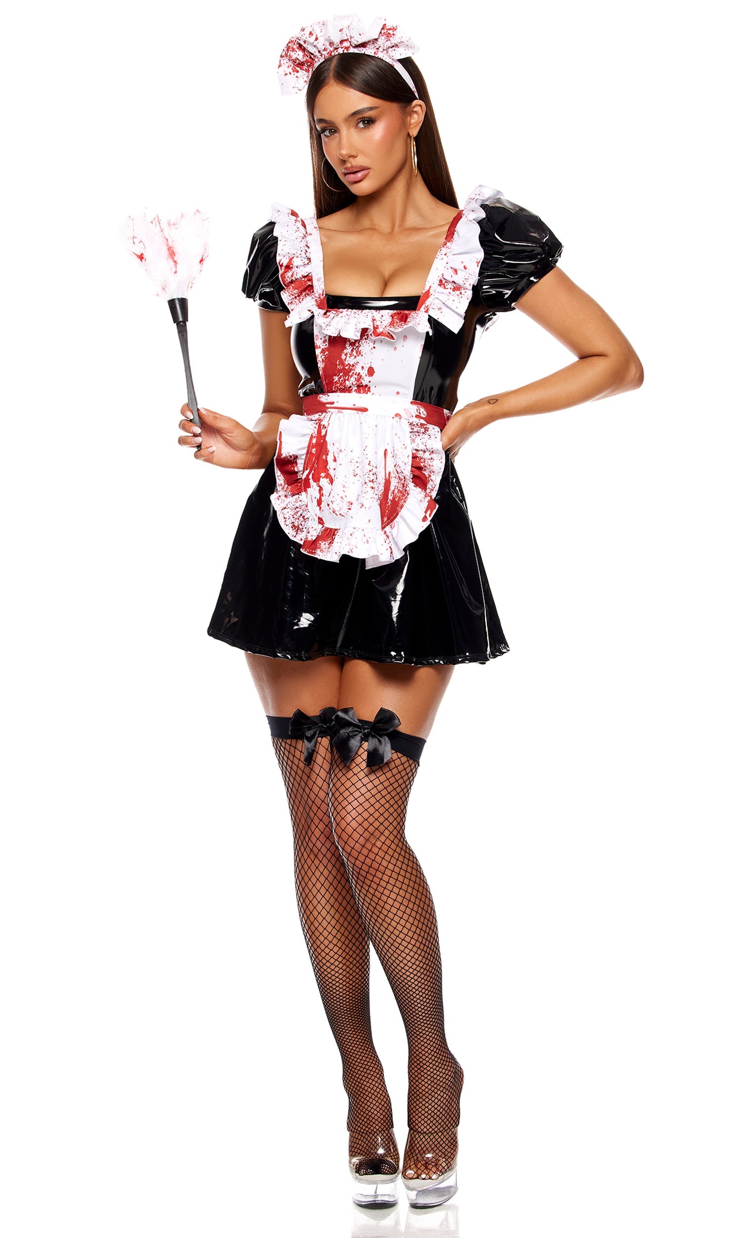 Killer Maid Halloween Costume with Blood Spatters