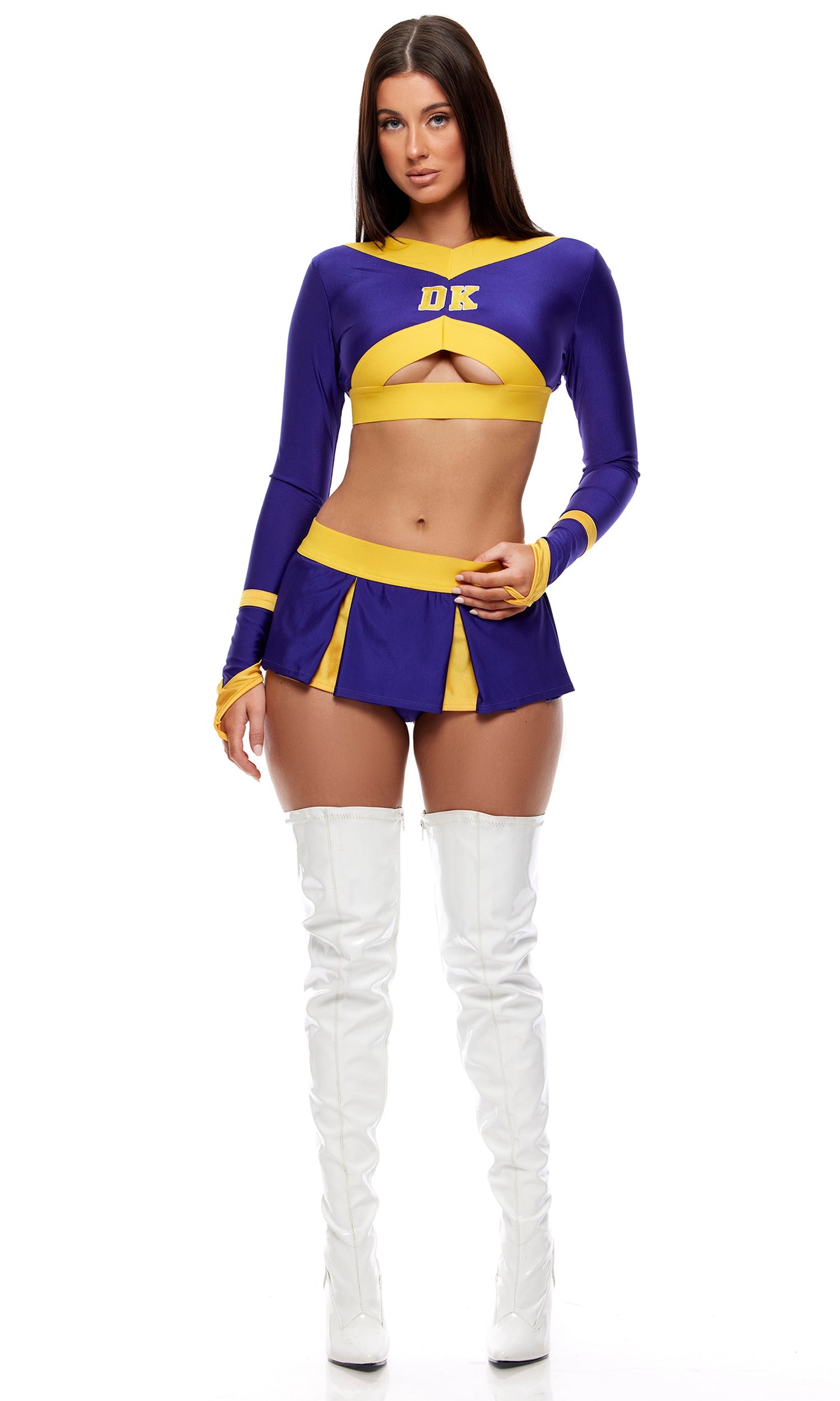 Devil's Kettle Purple Cheerleader Halloween Costume Set