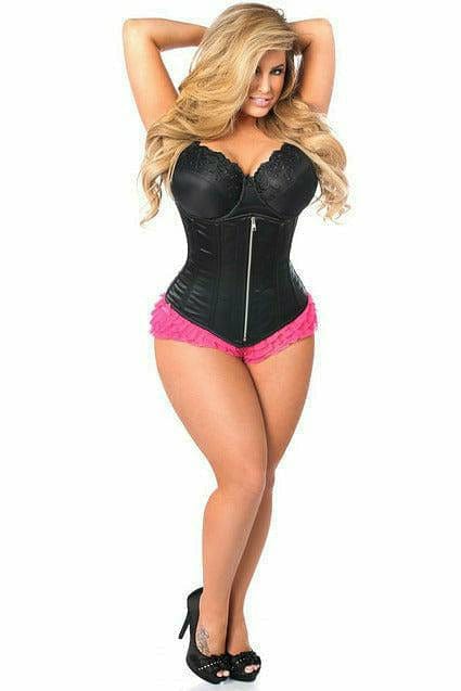 Deluxe Black Satin Underbust Steel Boned Corset Musotica.com