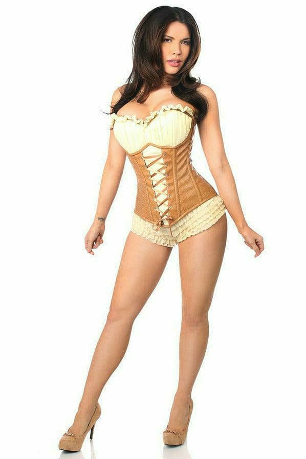 Deluxe Faux Leather Steel Boned Ren Faire Corset Musotica.com