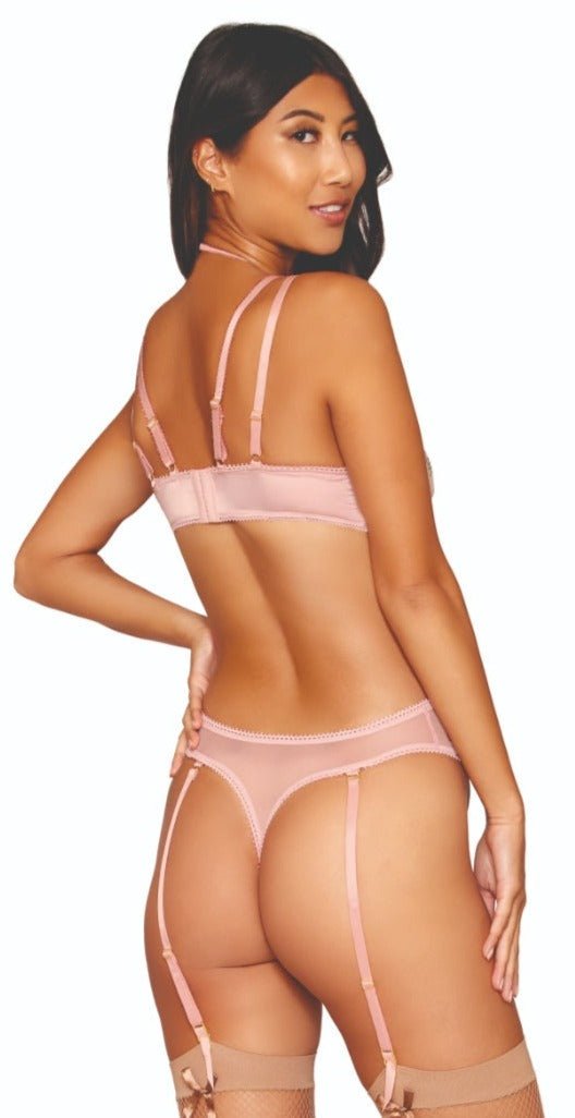 Gala Rose Embroidery Bra and Teddy Set Musotica.com
