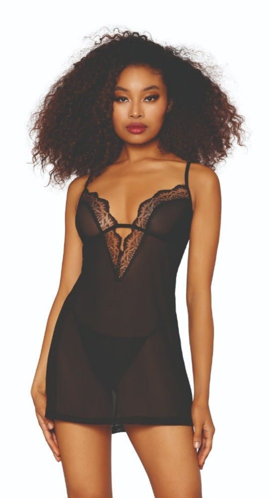 Mesh Chemise and Robe Gift Set Musotica.com