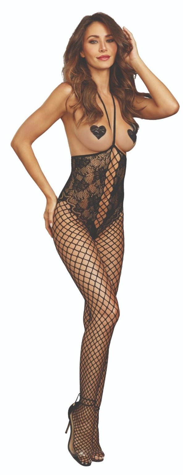 Open Bust Sensual Lace Teddy Bodystocking Musotica.com