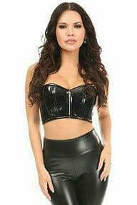 Sexy Black Patent Short Bustier Top Musotica.com