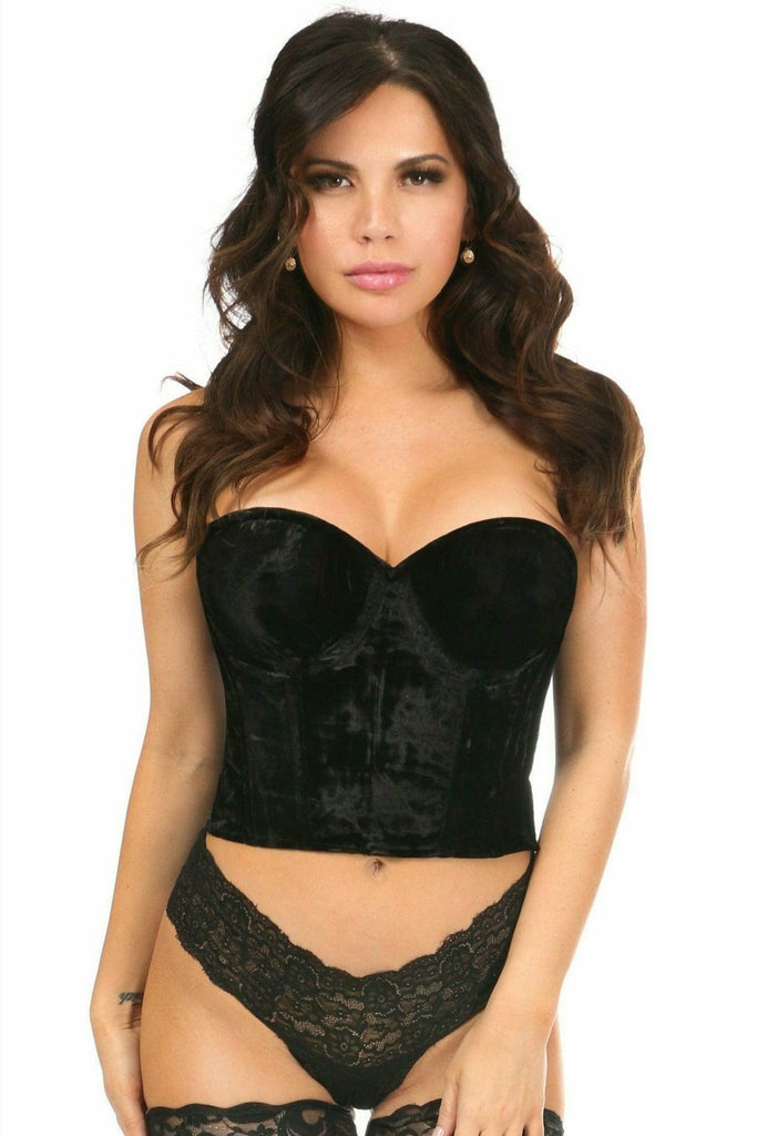 Sexy Black Velvet Underwire Bustier Musotica.com