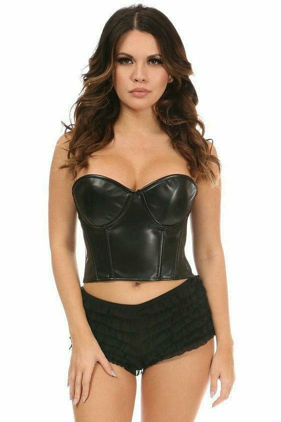 Sexy Faux Leather Underwire Bustier Musotica.com