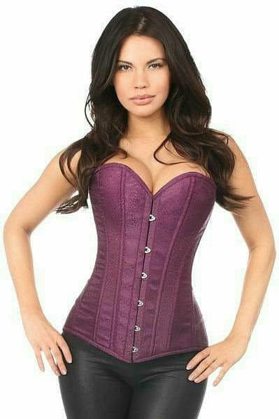 Sexy Plum Brocade Corset Musotica.com