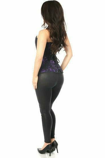 Sexy Purple Lace Front Zipper Corset Musotica.com
