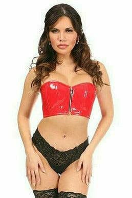 Sexy Red Patent Short Bustier Top Musotica.com