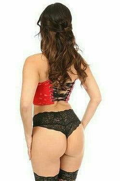 Sexy Red Patent Short Bustier Top Musotica.com