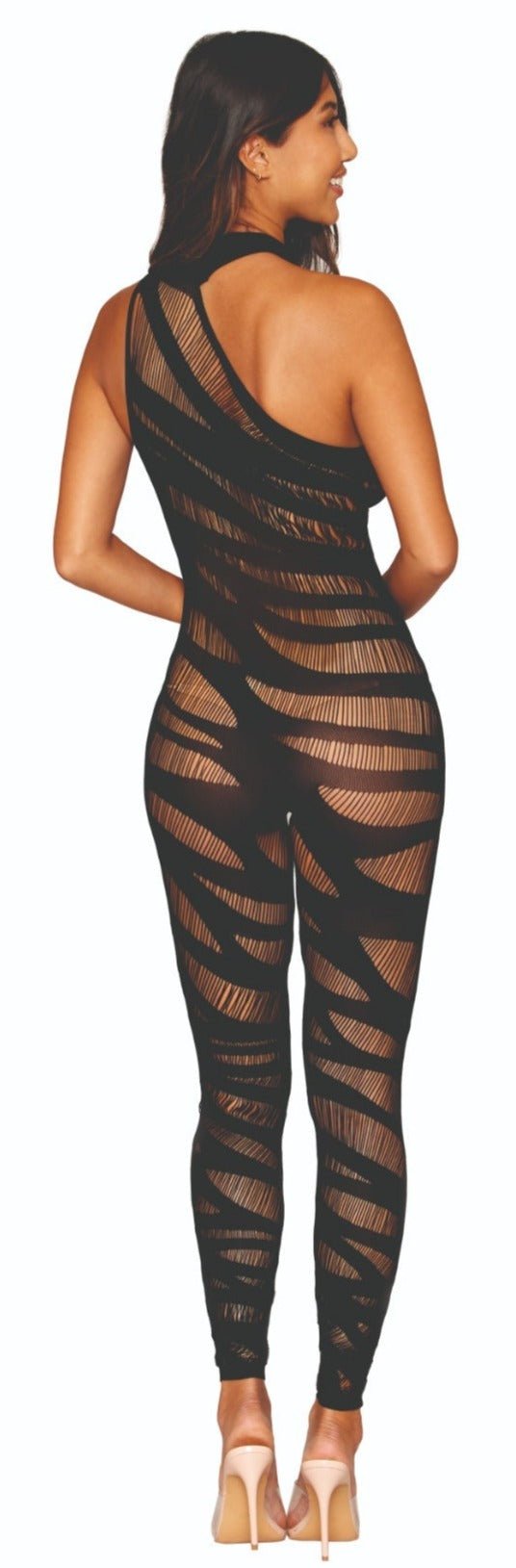 Slash Design Asymmetrical Bodystocking Musotica.com