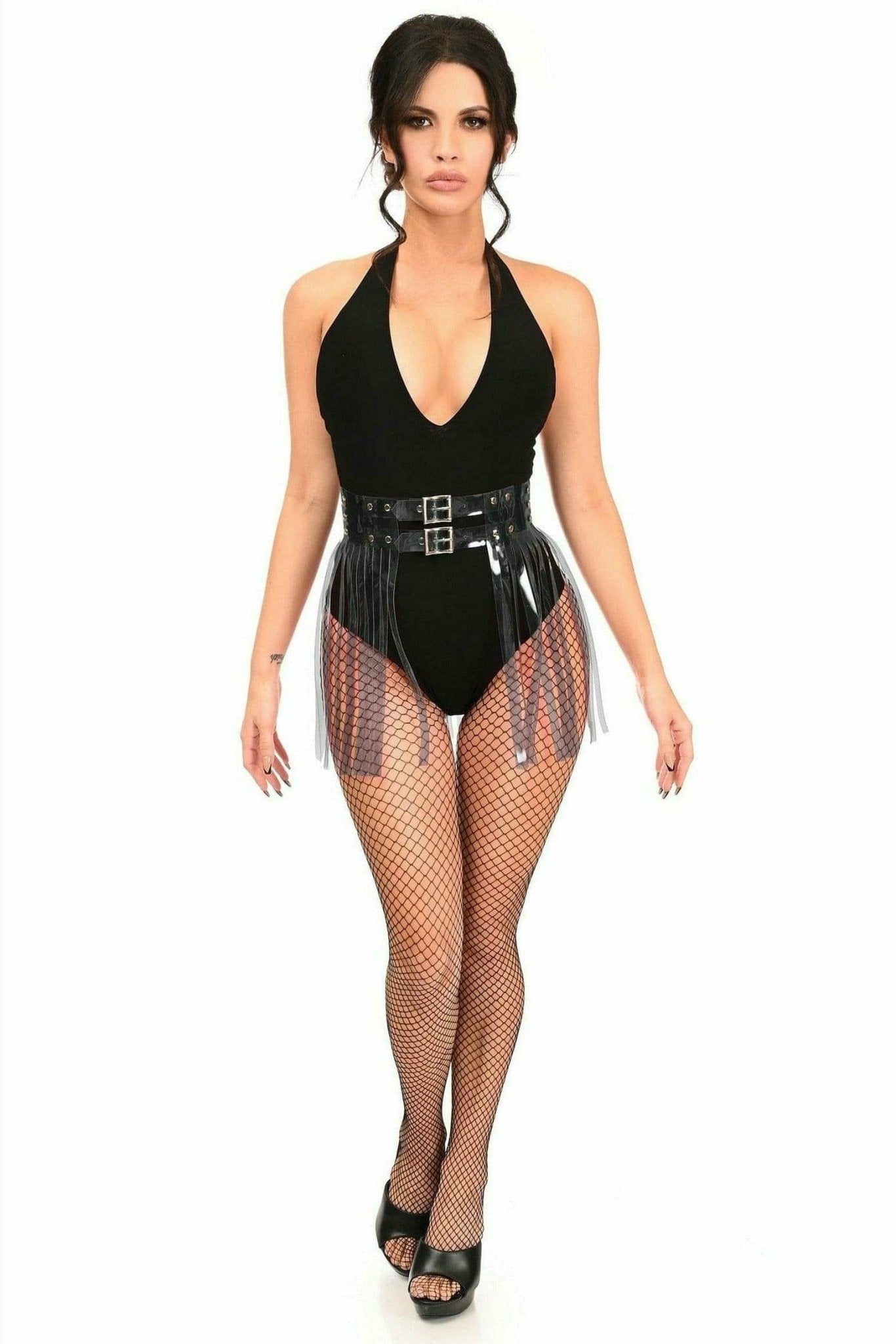 Black Clear Fringe Skirt Musotica.com