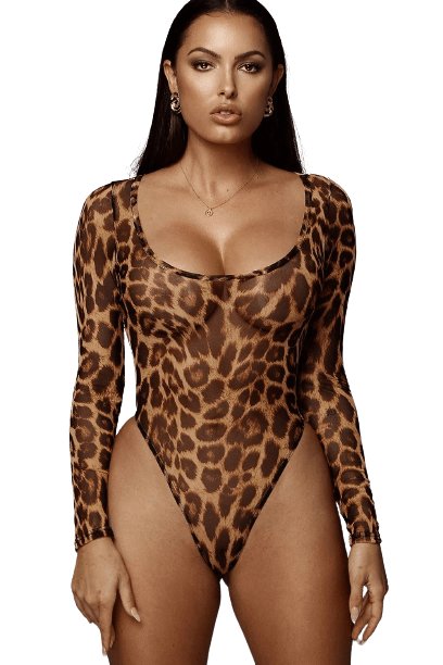 Cheetah Mesh Bodysuit Musotica.com