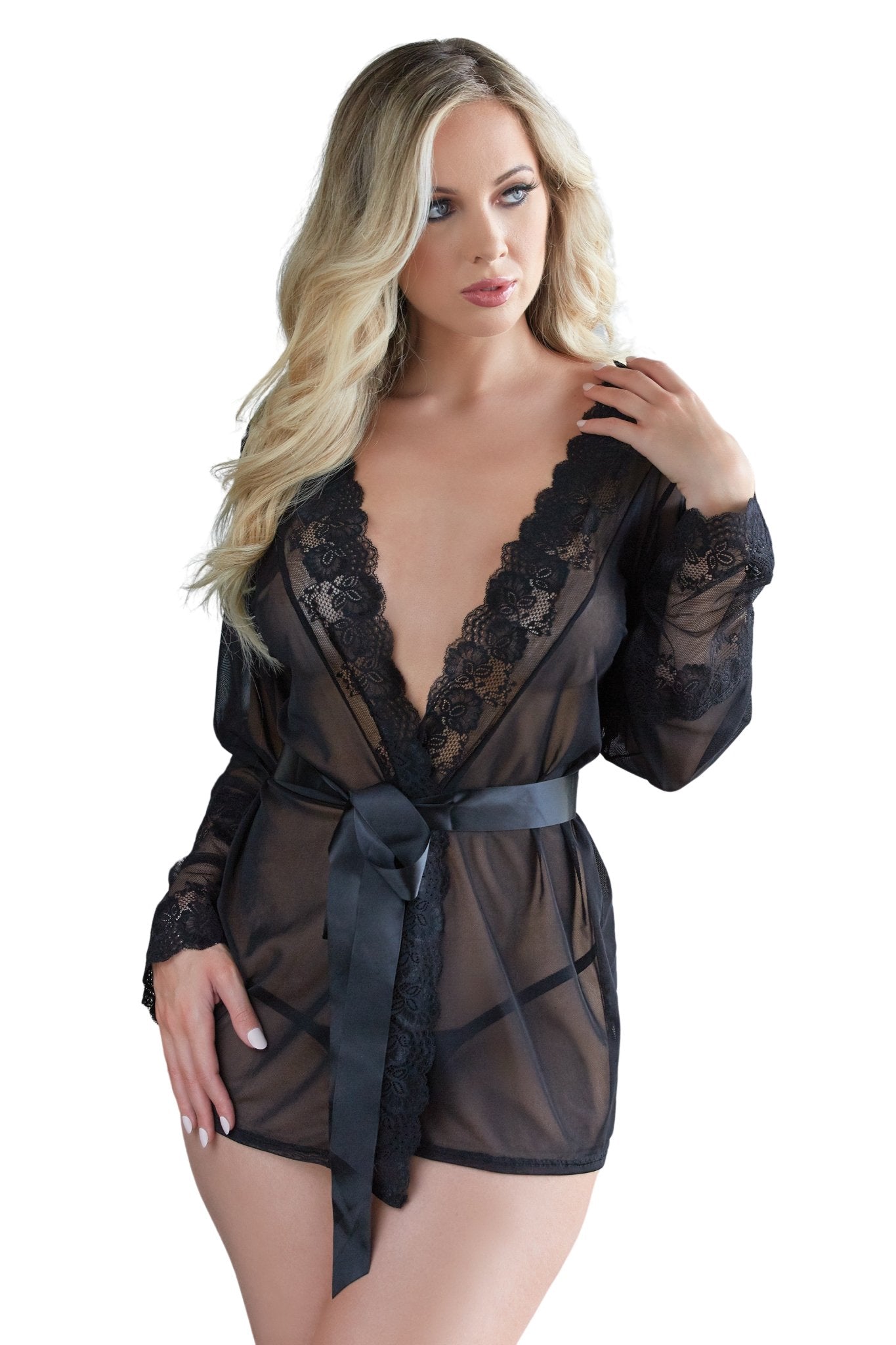 Delicate Lace Robe and G-string Duo Musotica.com