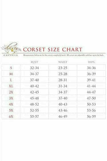 Deluxe Black Steel Boned Underbust Corset with Busk Closure Musotica.com
