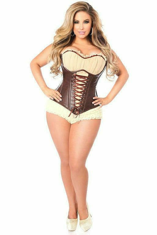 Deluxe Faux Leather Steel Boned Ren Faire Corset Musotica.com