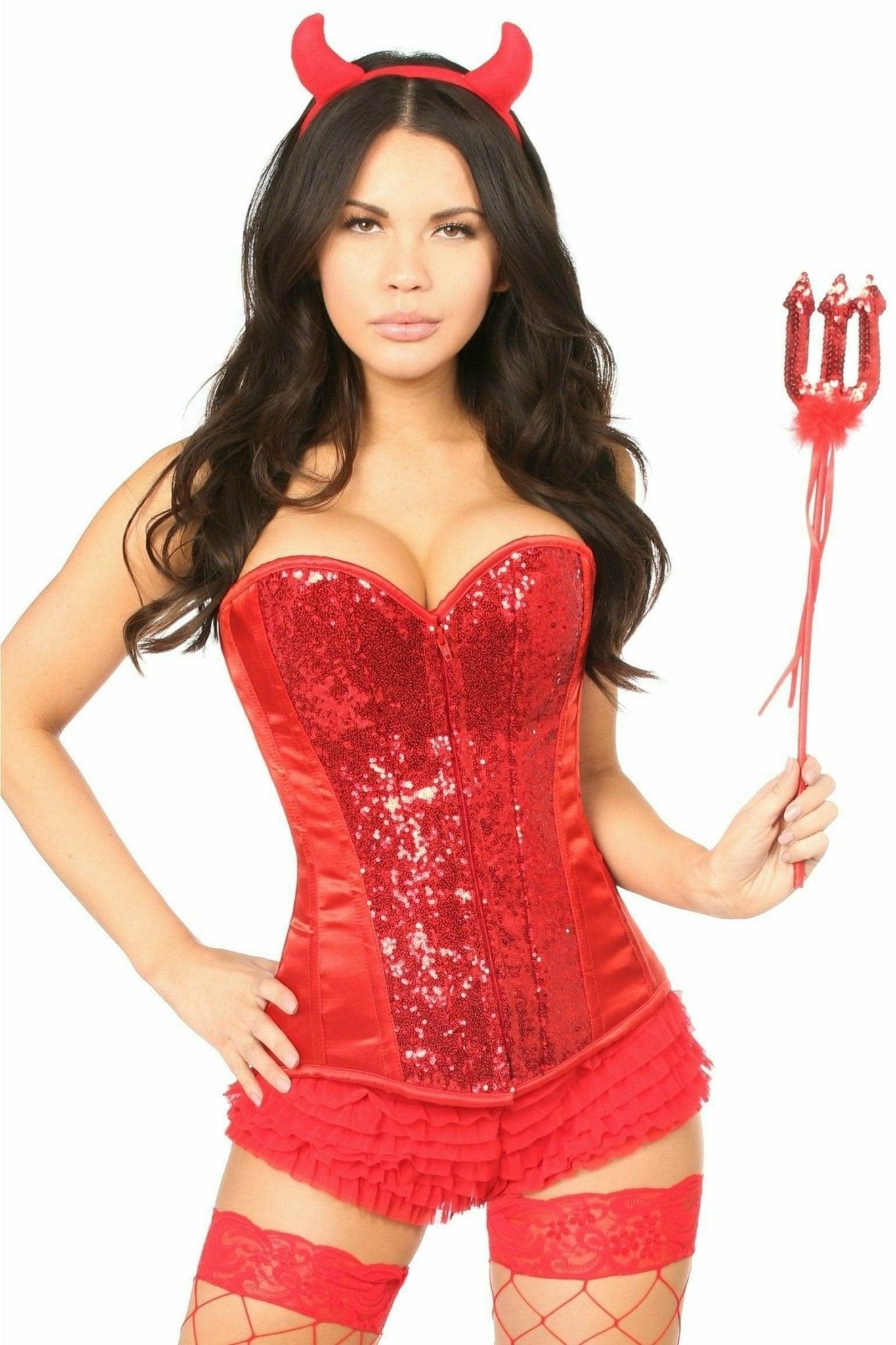 Deluxe Four Piece Sexy Devil Corset Costume Musotica.com