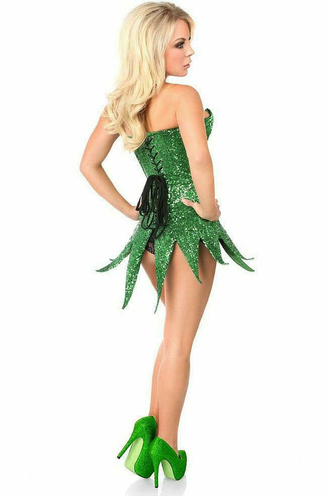 Deluxe Green Sequin Steel Boned Corset Dress Musotica.com