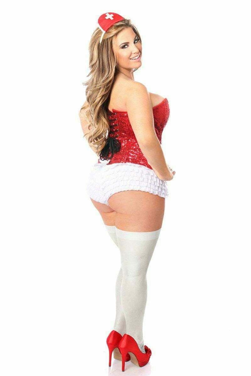 Glamorous 4 PC Nurse Roleplay Corset Costume Set Musotica.com