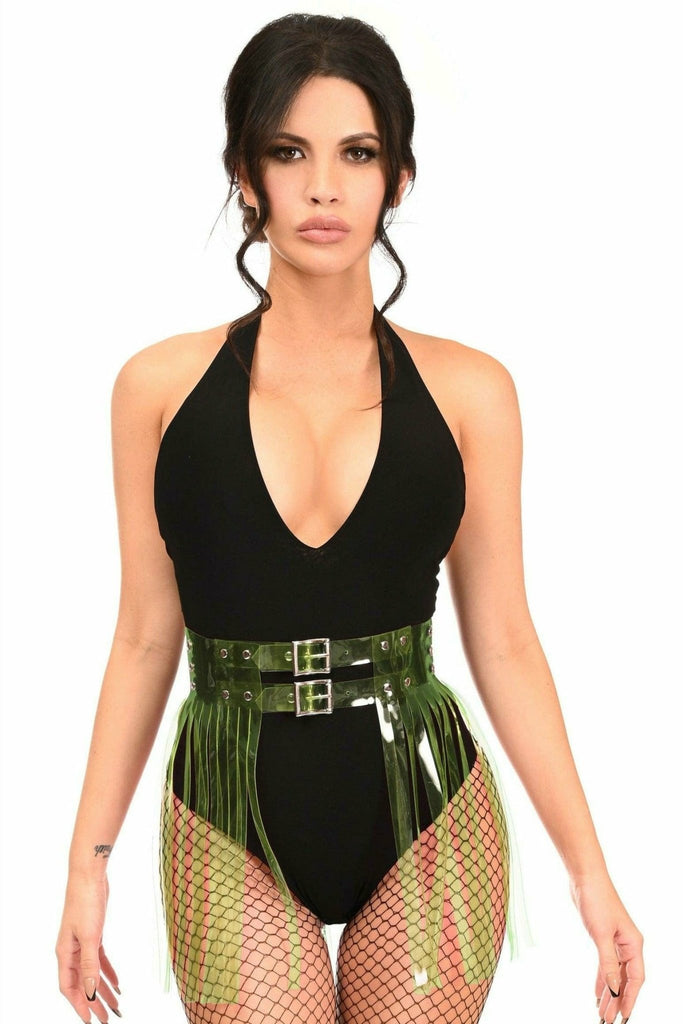 Green Clear Fringe Skirt Musotica.com
