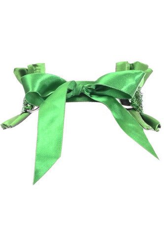 Green Satin & Sequin Costume Choker Musotica.com