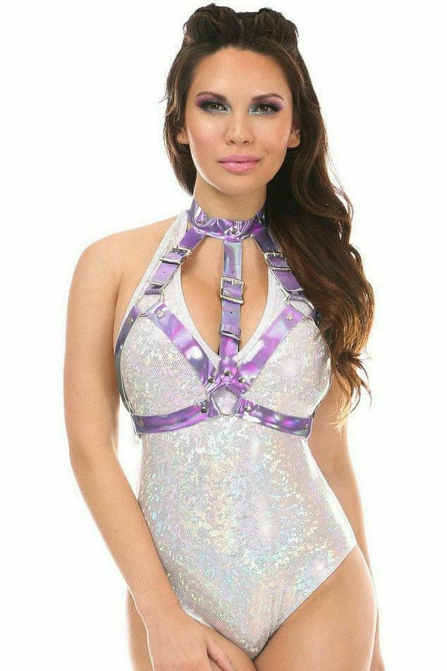Lavender Hologram Body Harness Musotica.com