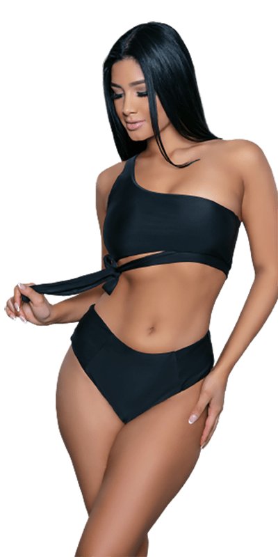 Off Shoulder High Waisted Two Piece Swimsuit Musotica.com