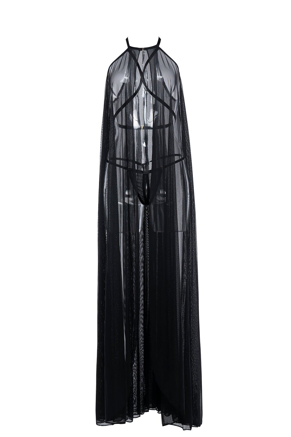 Open Shoulder Sheer Maxi Cape Musotica.com