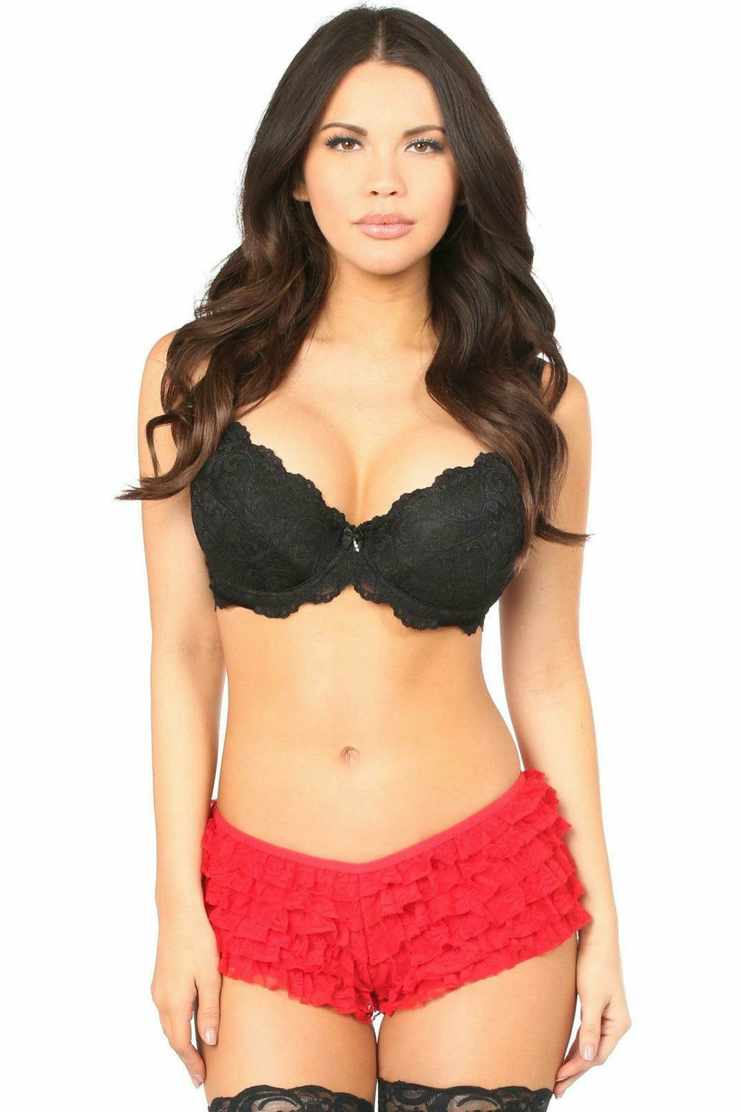 Red Lace Ruffle Panty Musotica.com