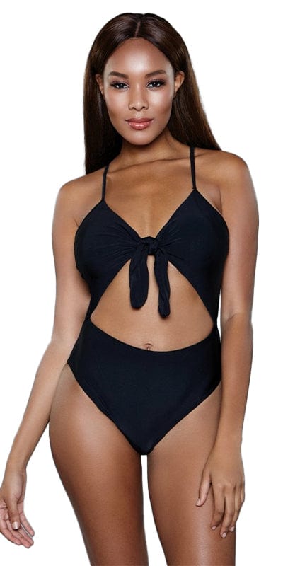 Sexy Amber Tie Front Cut Out Swimsuit Musotica.com