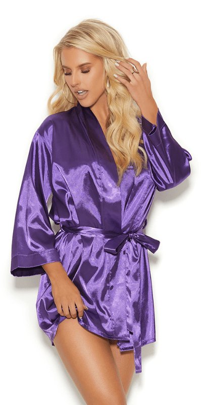 Sexy Amour Charmeuse 3/4 Sleeve Kimono Robe Musotica.com