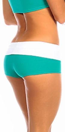 Sexy Balance Roll Down Top Athletic Yoga Hot Pants in Teal Musotica.com