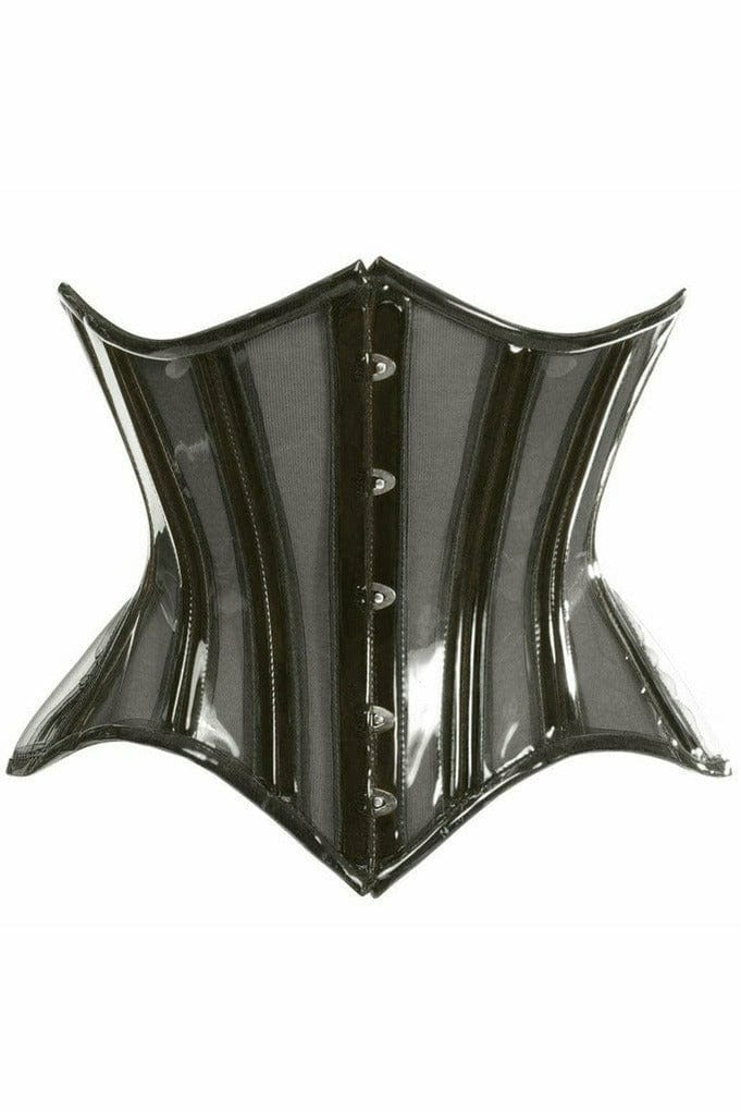 Sexy Black Clear Curvy Underbust Waist Cincher Corset Musotica.com