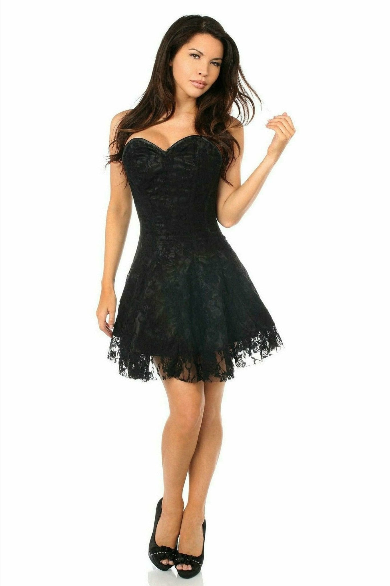 Sexy Black Lace Corset Dress Musotica.com