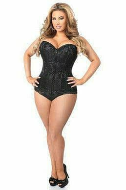 Sexy Black Lace Front Zipper Corset Musotica.com